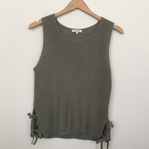 Madewell Side Tie Sweater in Heathered Green